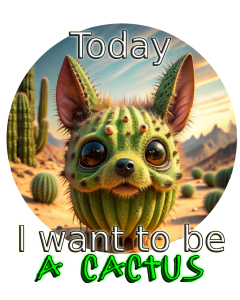 The Chihuahua that dreams of being a Cactus in the desert